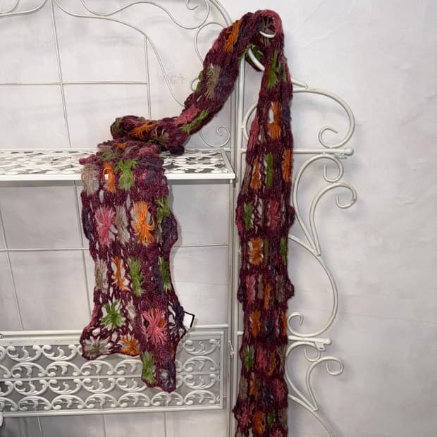 Metro City violet bohemian crochet scarf