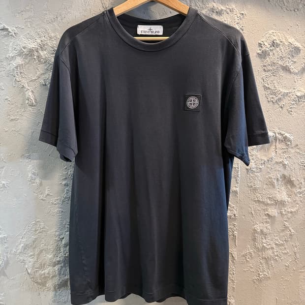 스톤아일랜드 STONE ISLAND 패치 로고 반팔 티셔츠 블랙L
