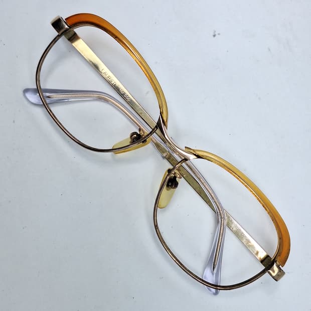 80s 일본 빈티지/LAURIFR no550 12KGF 금장 하금테 안경
