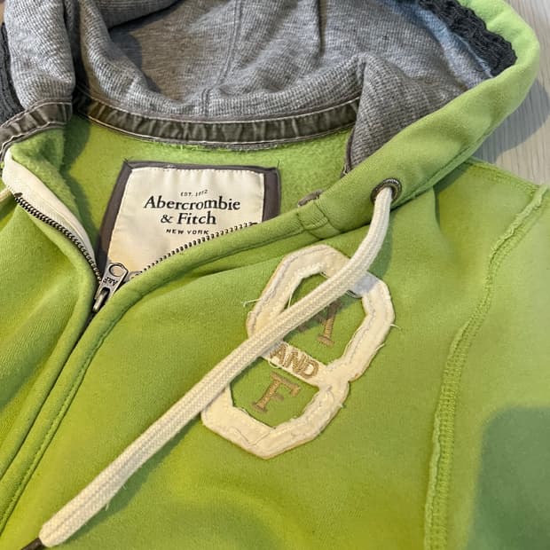 아베크롬비 FItch 후드집업 연두