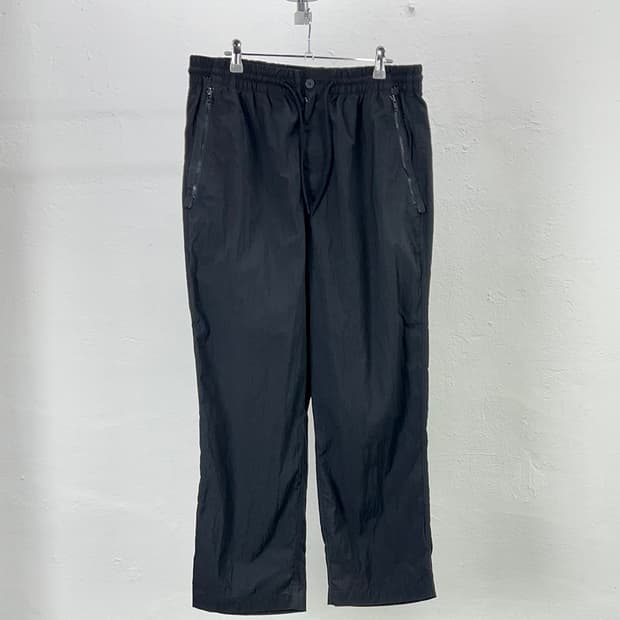 y3 블랙 나일론 립스탑 유틸리티 백 포켓 팬츠