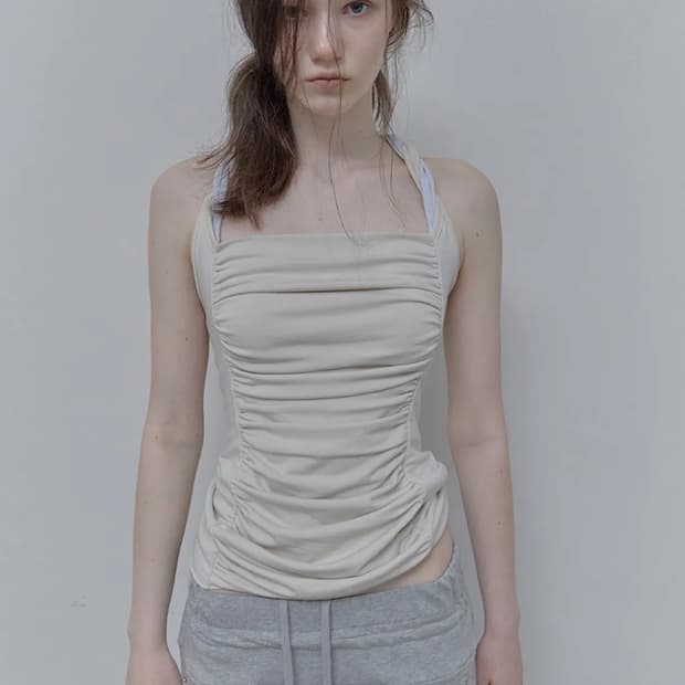필세 philce mixed drape sleeveless