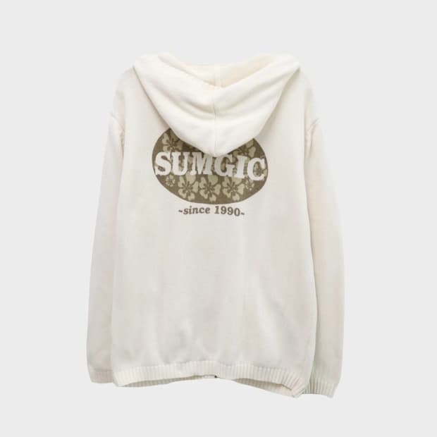 SUMGIO 아이보리 니트후드 집업