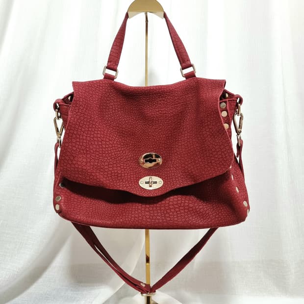 자넬라토 포스티나 스웨이드 숄더백 핸드백 가방 버건디 (M) 상태최상