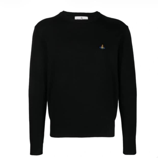 비비안 웨스트우드 라운드 넥 니트 블랙