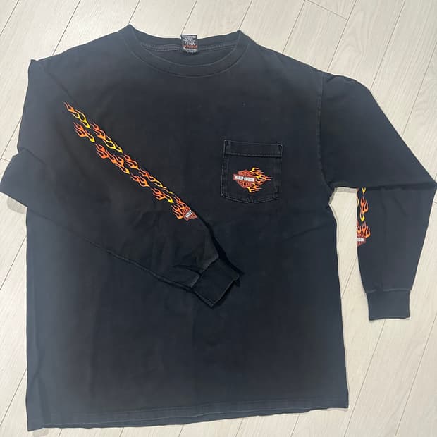 2000 할리데이비슨 플레임 롱 슬리브 made in usa