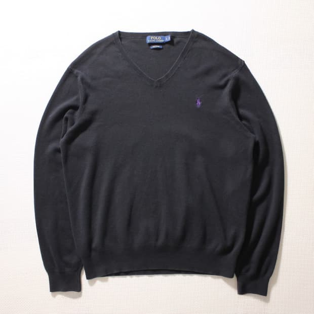 Polo 폴로 랄프로렌 퍼플포니 브이넥 니트