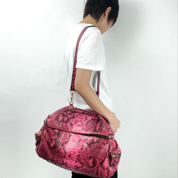 Zagliani Python Leather Shoulder Boston 