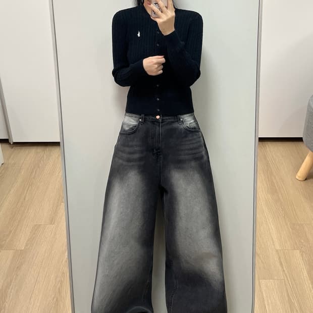 폴로 랄프로렌 신형 블랙 케이블 꽈배기 니트 가디건