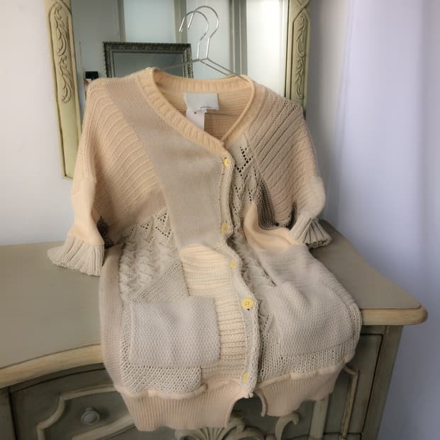 Patch work knitted cardigan