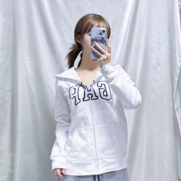 GAP 갭 화이트 후드집업 