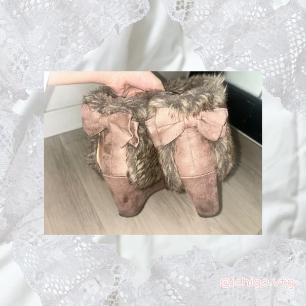 리즈리사 퍼 리본 부츠 히메갸루라떼갸루