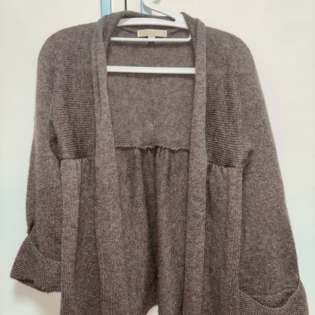 빈티지 브라운 오픈 가디건