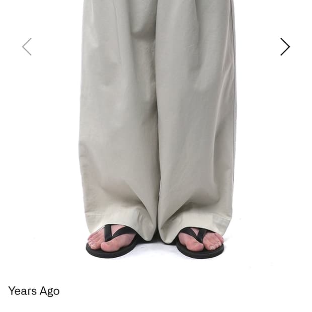 [3,L][새상품] 이얼즈어고 원턱 와이드 치노 팬츠 아이보리