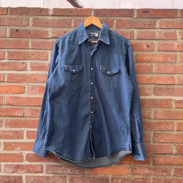 80~90s USA 랭글러 Wrangler 데님 웨스턴 셔츠