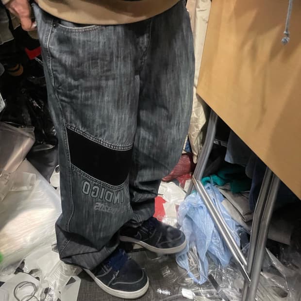 FUBU 힙합 올드스쿨 데님 조거팬츠