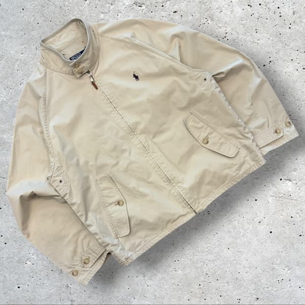 [L] 폴로 랄프로렌 해링턴 베이지 코튼 자켓 점퍼 D885