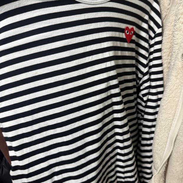 꼼데가르송 스트라이프 롱슬리브xl