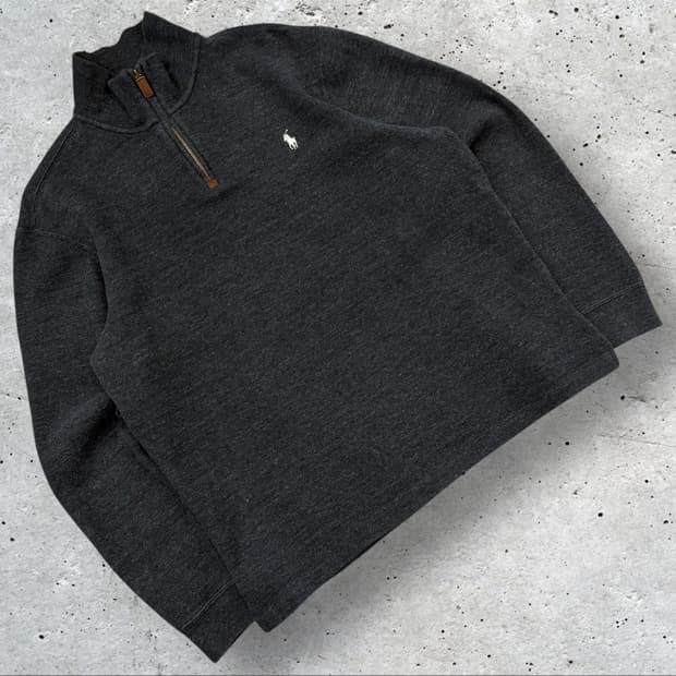 [L] 폴로 랄프로렌 하프집업 맨투맨 차콜블랙 B536