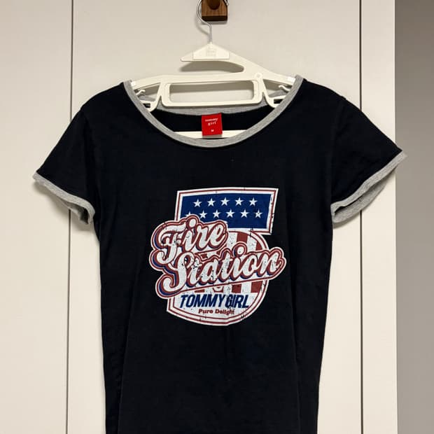 타미힐피거 TOMMY GIRL 네이비 반팔 티셔츠 M