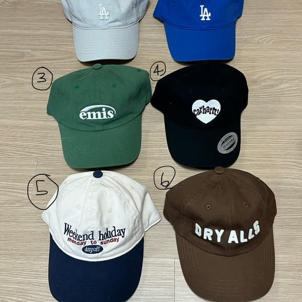 브랜드 모자 모음(휴먼메이드,칼하트,이미스,mlb)