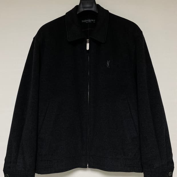 YVES SAINT LAURENT YSL 로고 울캐시미어 점퍼