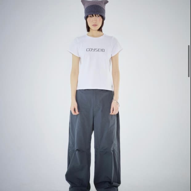 Coyseio curve pintuck pants 블루그레이