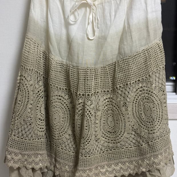 모리 빈티지 레이스 크로셰 스커트