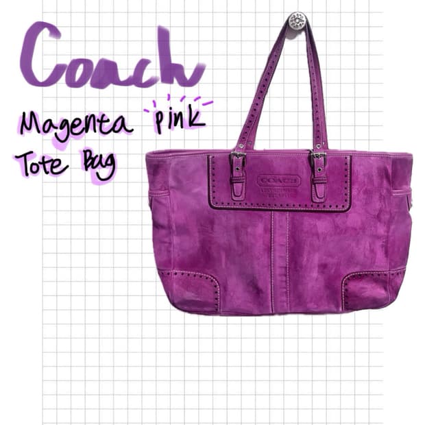 Coach Magenta Pink Tote Bag