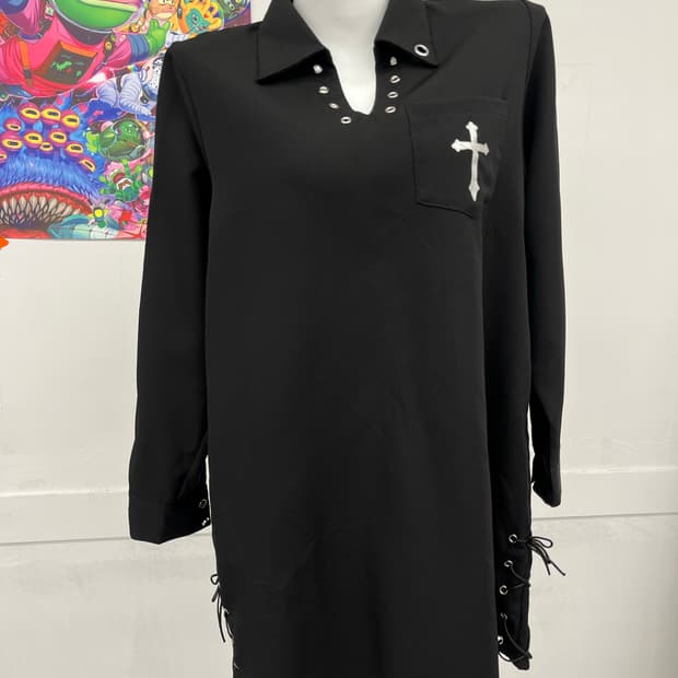 Dearmylove 코르셋 장식 미디 긴팔 