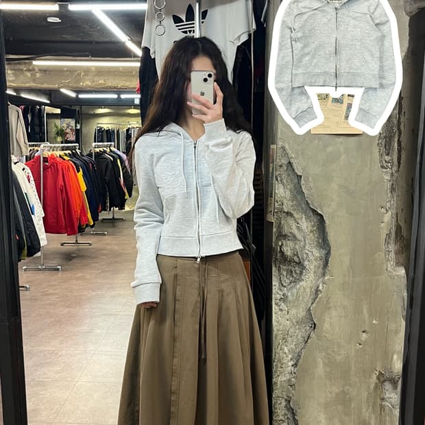 글로니 조단 투웨이 크롭 후드집업 그레이 #csz2032