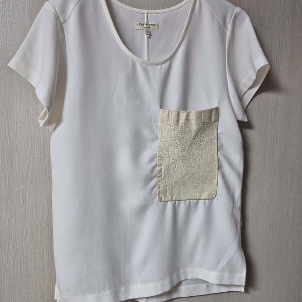 rag&bone 랙앤본 양가죽포켓 반팔 블라우스 S