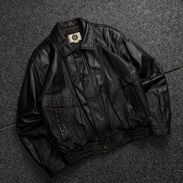 90s 알프레도 베르사체 아카이브 카우하이드 에이징 레더 봄버 자켓 18