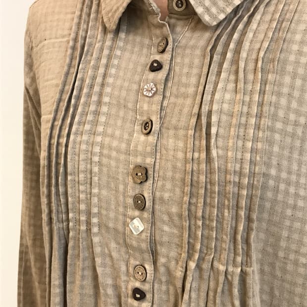 Jpn Kitsch Brown Multi-Button Shirt