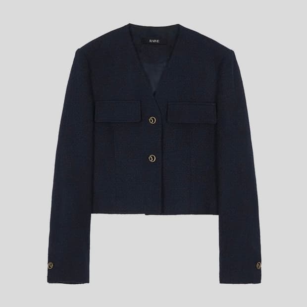 Raive 레이브 네이비 트위드 자켓