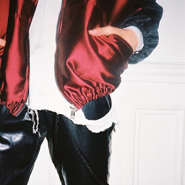 silk burgundy 트랙 자켓