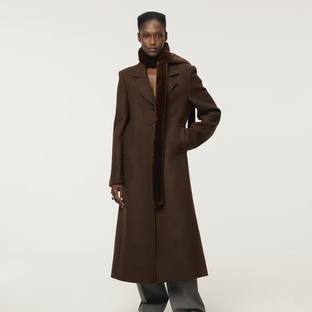 렉토 RECTO 슬림핏 롱 코트 빈티지 브라운