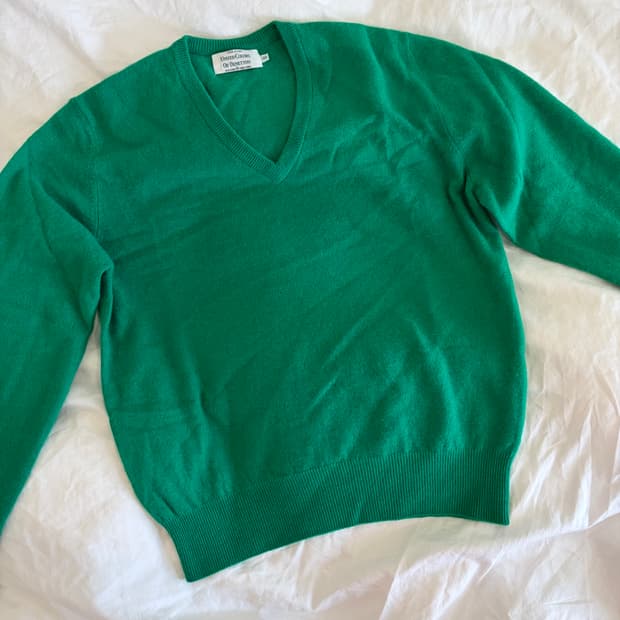 베네통 울 100 니트 그린