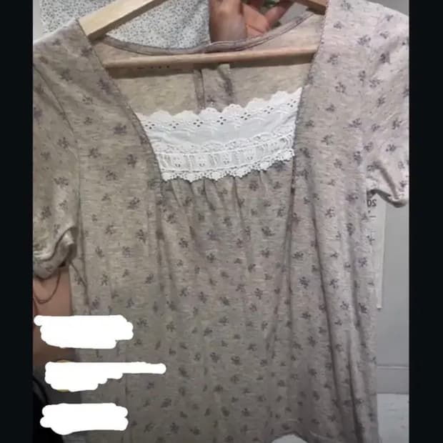 sm2 잔꽃 반팔 프릴 빈티지 