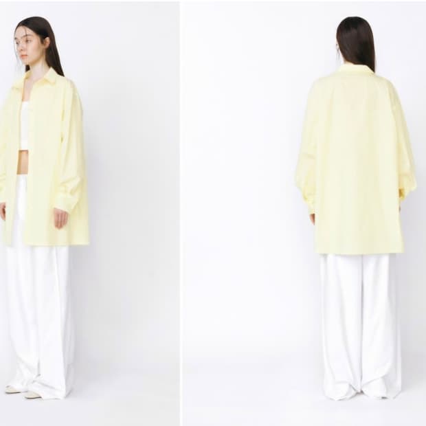민더리 옐로우 롱셔츠