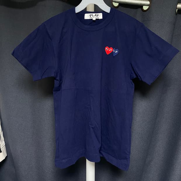 꼼데가르송 더블와펜 반팔 네이비 L