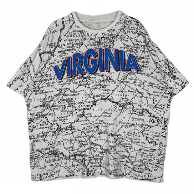 90s 버지니아 지도 티셔츠