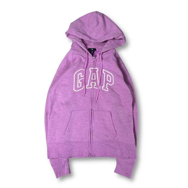 갭 연보라 자수로고 후드집업 M