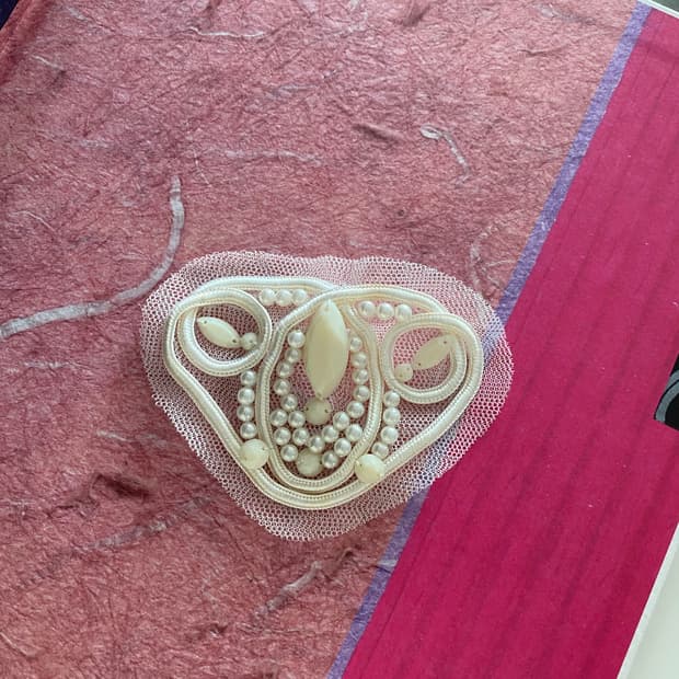 일본수입 레이스 빈티지 브로치