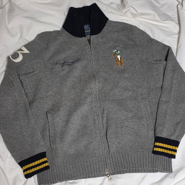 폴로 빅포니 램스울 투웨이 니트집업