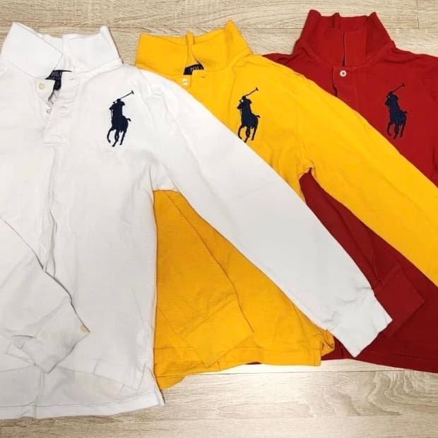 정품 폴로랄프로렌 빅포니 숫자 카라 롱슬리브M 3개 일괄가격
