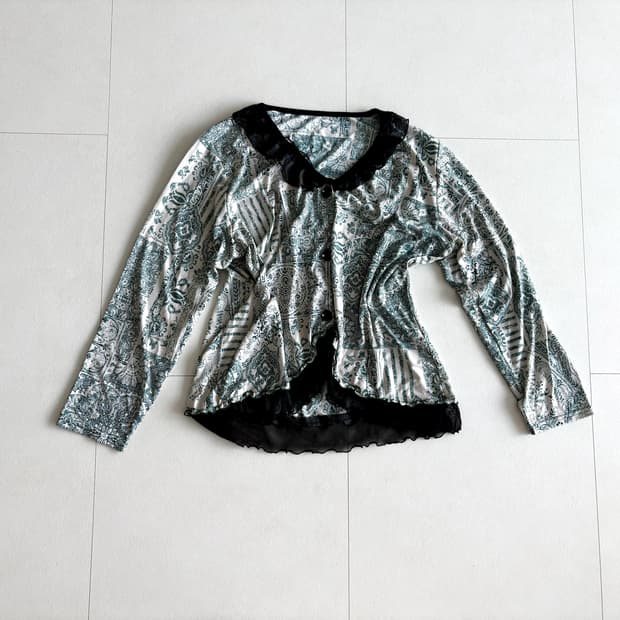 vintage paisley button blouse