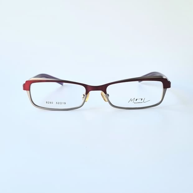 데드스탁  긱시크 사각 레드&실버 투톤 안경테 349