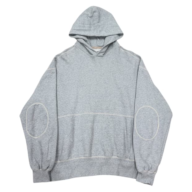 러프사이드 오버사이즈드 패치 후드티 멜란지 그레이 3
