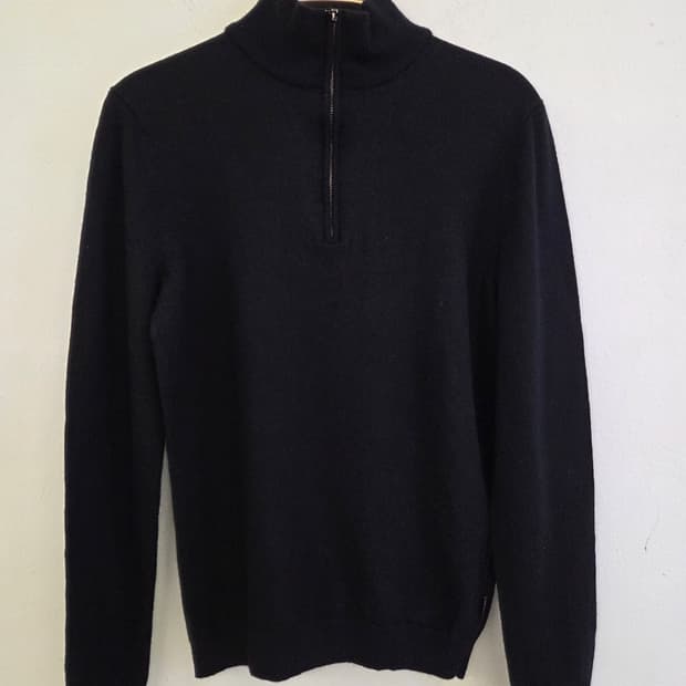 휴고보스 남성 반집업 니트 